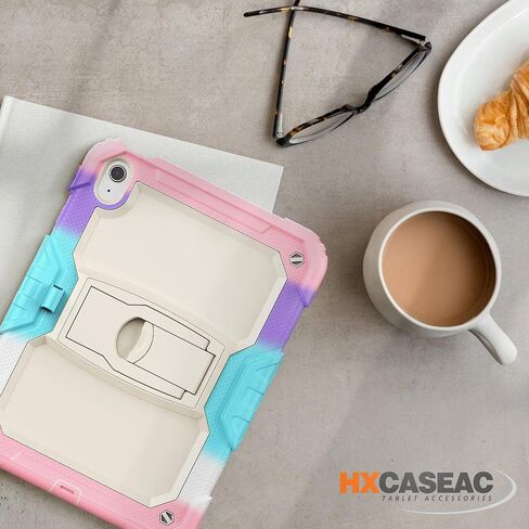 HXCASEAC Silicone Case for iPad 10th Generation, with Screen Protector/Pencil Holder/Built- in Stand, Protective Case for iPad 10 10.9 inch 2022 (Pink) in Saudi Arabia