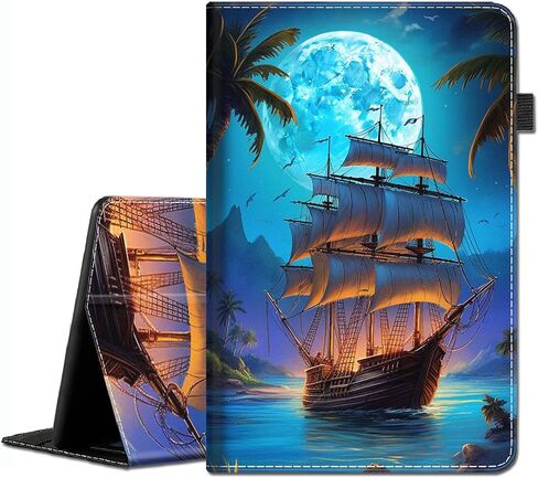 حافظة لجهاز Amazon Kindle Fire Max 11 Tablet (الجيل الثالث عشر، إصدار 2023) - غطاء قائم نحيف مع خاصية النوم/الاستيقاظ التلقائي لجهاز Fire 11 Max اللوحي الجديد تمامًا، Pirate Ship Moon 4 in Saudi Arabia