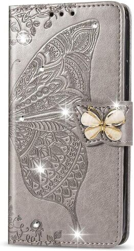 Case for Samsung Galaxy A15 5G Stylish Shiny Diamond Wallet Case with Card Holder Kickstand Flip Magnetic Closure PU Leather Cover for Galaxy A15 5G Glitter Butterfly Rose Gold SD in Saudi Arabia