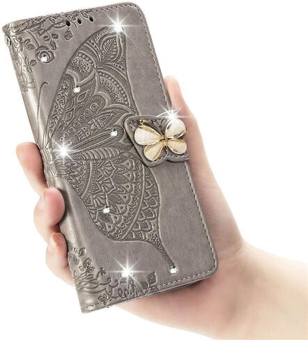 Case for Samsung Galaxy A15 5G Stylish Shiny Diamond Wallet Case with Card Holder Kickstand Flip Magnetic Closure PU Leather Cover for Galaxy A15 5G Glitter Butterfly Rose Gold SD in Saudi Arabia