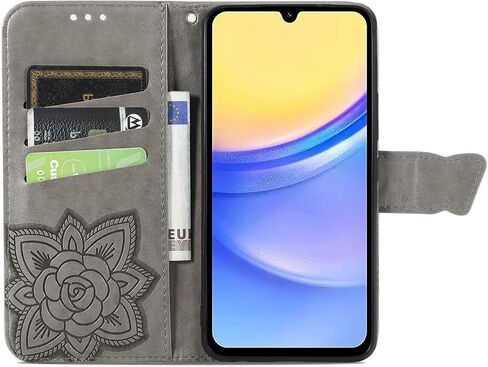 Case for Samsung Galaxy A15 5G Stylish Shiny Diamond Wallet Case with Card Holder Kickstand Flip Magnetic Closure PU Leather Cover for Galaxy A15 5G Glitter Butterfly Rose Gold SD in Saudi Arabia