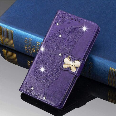 Case for Samsung Galaxy A15 5G Stylish Shiny Diamond Wallet Case with Card Holder Kickstand Flip Magnetic Closure PU Leather Cover for Galaxy A15 5G Glitter Butterfly Rose Gold SD in Saudi Arabia