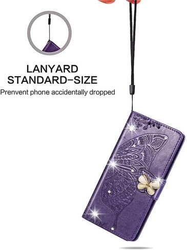 Case for Samsung Galaxy A15 5G Stylish Shiny Diamond Wallet Case with Card Holder Kickstand Flip Magnetic Closure PU Leather Cover for Galaxy A15 5G Glitter Butterfly Rose Gold SD in Saudi Arabia