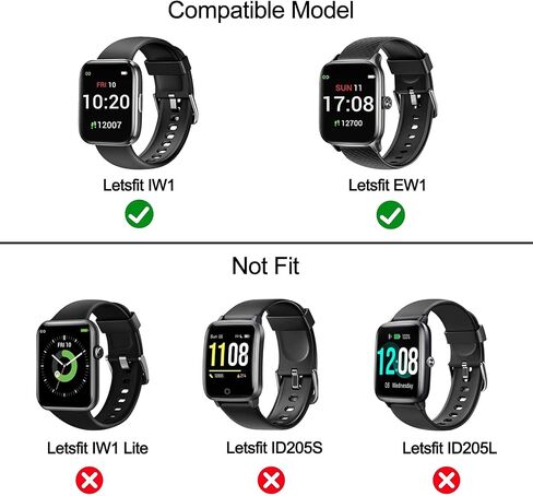 حافظات السوار متوافقة مع أحزمة الساعة Letsfit IW1 EW1/Dirrelo GT01/Hamile GT01/LETSCOM GT01/AGPTEK LW11، حلقات تثبيت من السيليكون، حلقة أمان/حامل/مثبت in Saudi Arabia