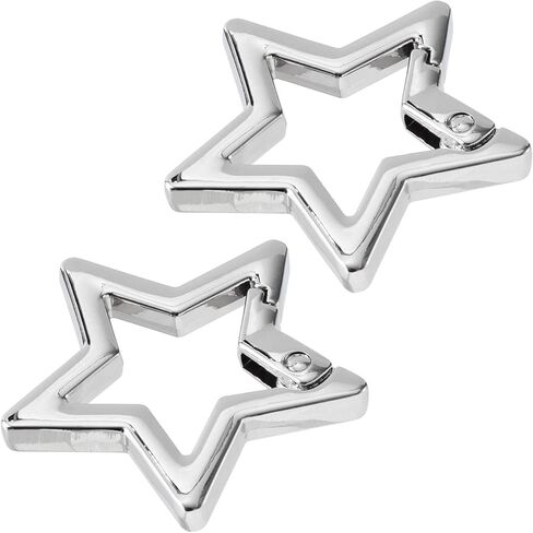 2 قطعة حلقة تسلق على شكل نجمة، مشبك سلسلة مفاتيح على شكل نجمة من سبائك الزنك شديدة التحمل بمقاسين، مشبك حلقة تسلق للتخييم والمشي لمسافات طويلة وصيد الأسماك in Kuwait