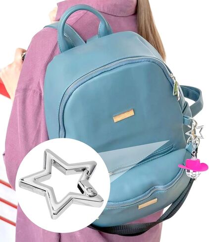 2 قطعة حلقة تسلق على شكل نجمة، مشبك سلسلة مفاتيح على شكل نجمة من سبائك الزنك شديدة التحمل بمقاسين، مشبك حلقة تسلق للتخييم والمشي لمسافات طويلة وصيد الأسماك in Kuwait