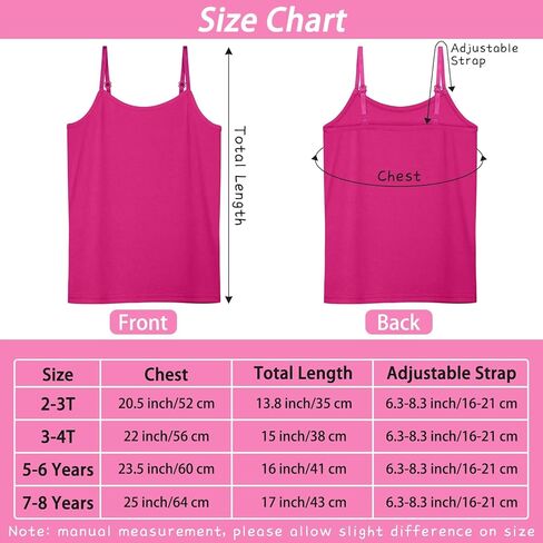 5 قطع من القمصان الداخلية للفتيات بدون أكمام، قمصان داخلية كامي بأشرطة قابلة للتعديل للأطفال الصغار in Kuwait