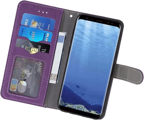 Asuwish متوافق مع حافظة محفظة Samsung Galaxy Note 9 وواقي شاشة من الزجاج المقوى وغطاء قلاب وحامل بطاقة الائتمان وحافظات للهاتف الخلوي لهاتف Galaxy Note9 Gaxaly Glaxay Not S9 Women باللون الأرجواني in Kuwait