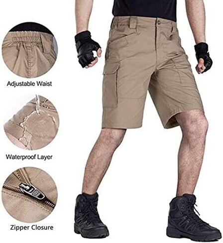 AUTIWITUA Men's Waterproof Tactical Shorts Outdoor Cargo Shorts, Lightweight Quick Dry Breathable Hiking Fishing Cargo Shorts in Kuwait