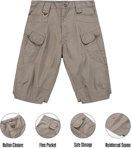 AUTIWITUA Men's Waterproof Tactical Shorts Outdoor Cargo Shorts, Lightweight Quick Dry Breathable Hiking Fishing Cargo Shorts in Kuwait