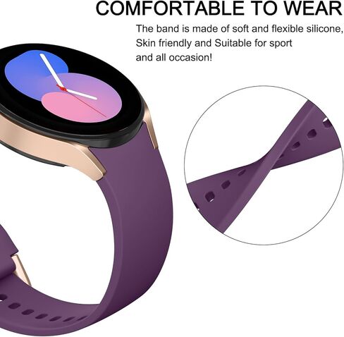 Tobfit Compatible with Samsung Galaxy Watch 7 6 5 4 FE Band 40mm 44mm Women Men, Soft Silicone Sport No Gap Galaxy Watch Band for Galaxy Watch 7/FE/6 Classic/5 Pro/4 Classic in Kuwait