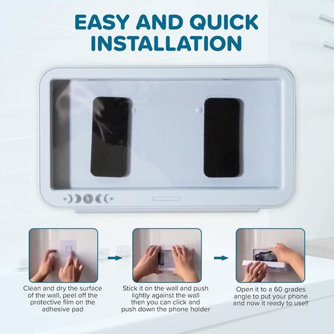 Shower Phone Holder Waterproof, Coral Universe with 3 Adhesive Mounts Multi-use Phone Case for wall Bathroom/Mirror/Kitchen/Livingroom Wall Mount Anti-fog Case sensitive Touch Screen in Saudi Arabia