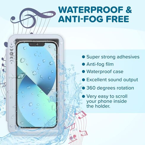 Shower Phone Holder Waterproof, Coral Universe with 3 Adhesive Mounts Multi-use Phone Case for wall Bathroom/Mirror/Kitchen/Livingroom Wall Mount Anti-fog Case sensitive Touch Screen in Saudi Arabia