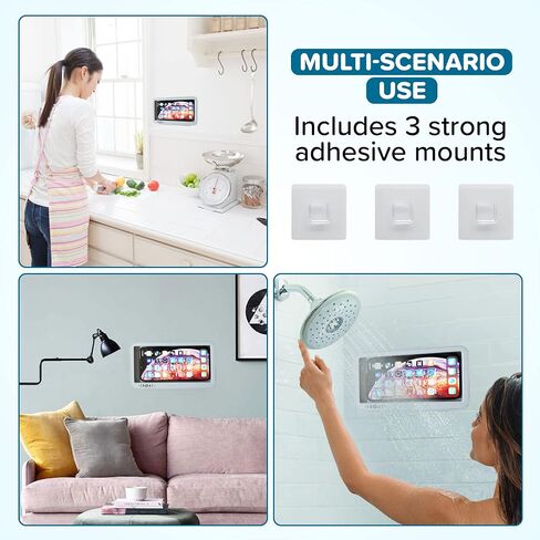 Shower Phone Holder Waterproof, Coral Universe with 3 Adhesive Mounts Multi-use Phone Case for wall Bathroom/Mirror/Kitchen/Livingroom Wall Mount Anti-fog Case sensitive Touch Screen in Saudi Arabia
