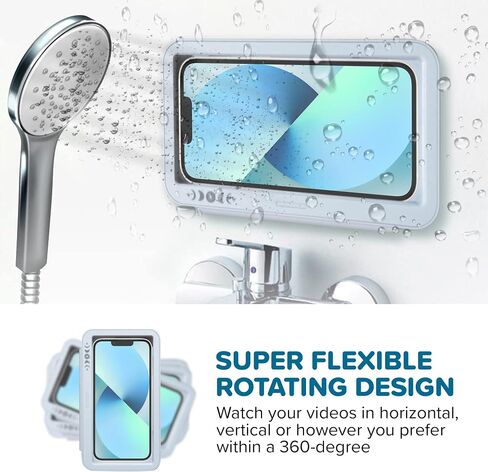 Shower Phone Holder Waterproof, Coral Universe with 3 Adhesive Mounts Multi-use Phone Case for wall Bathroom/Mirror/Kitchen/Livingroom Wall Mount Anti-fog Case sensitive Touch Screen in Saudi Arabia