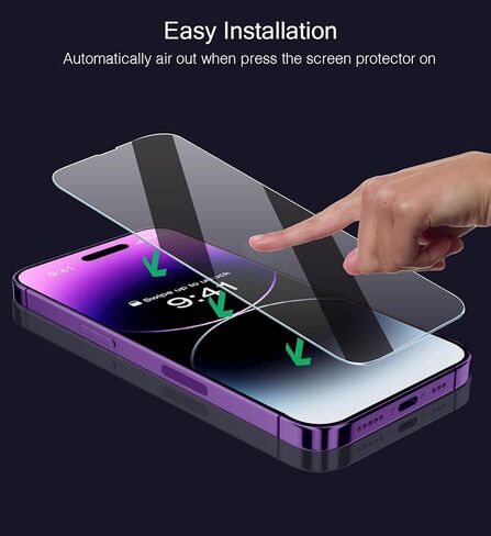 زجاج مقسى لهاتف iPhone 14 Pro مقاس 6.1 بوصة، وواقي شاشة iPhone 14 Pro، طبقة حماية 10H مضادة للخدش، خالية من الفقاعات، مقاومة فائقة الدقة [3 عبوات] in Kuwait