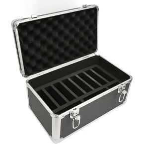 3.5in Hard Drive Box, Hard Drive Storage Box with 10 Bays, HDD Storage Box Suitcase for 3.5inch Hard Drives, Double (Black)