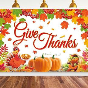 Happy Thanksgiving Backdrop,7x5FT | Thanksgiving Backdrop Give Thanks Backdrop Happy Thanksgiving Banner Thanksgiving Banner Pumpkin Turkey Backdrop Thanksgiving Backdrop Party Decor Supplie