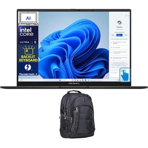 ASUS Zenbook 14 AI PC Laptop 14.0" Touchscreen OLED WUXGA Display (Intel Ultra 5-125H 14-Core, 8GB LPDDR5X, 1TB SSD, Backlit KB, 2 Thunderbolt 4, WiFi 6E, Win 11 Pro) with Premium Backpack