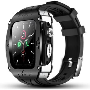 Metal Case for APPLE WATCH SERIES 9 8 7 45MM Band Men Rugged Case Bumper Heavy Duty Metal Cover FOR Apple Watch Series 9 8 7 45mm