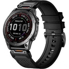 Compatible with Garmin Fenix 7 Band - 22mm Silicone Quick Fit Watch Bands for Fenix 8 47mm/Fenix 5/Fenix 6/6 Pro/Fenix 7 Pro/Forerunner 965/945/Approach S62/S60/Epix 2 Pro 47mm/Quatix 7