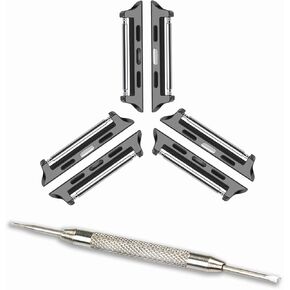 [Spring Bar] Connectors Compatible with Apple Watch Band Adapter, Silver (3 Pack)
