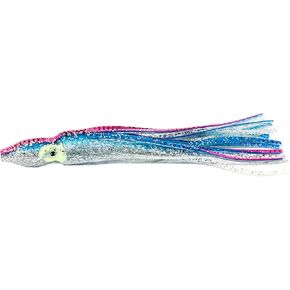 Boone Big Game Trolling Skirt (Pack of 10), Blue/Silver Pink Stripe, 4 1/4-Inch