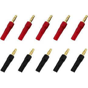 10PCS Open End Screw Type Pure Copper and Gold Plated Speaker Banana Plug Banana Plug Connector Speaker Sound Speaker Cable Audio Wiring Plug with Screws for Speaker Cable
