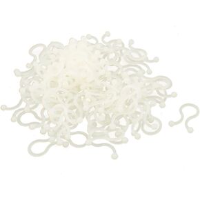 uxcell Plastic U Shape Twist Lock Cable Wire Ties 10mm Dia 100 Pcs White
