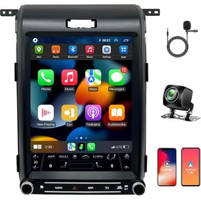 Car Radio Stereo for Ford F150 2013 2014 Update Radio Replacement Android Auto Car Play GPS Navigation Vertical Screen Tesla Style with DSP in Dash Headunit Multimedia Player Car Audio