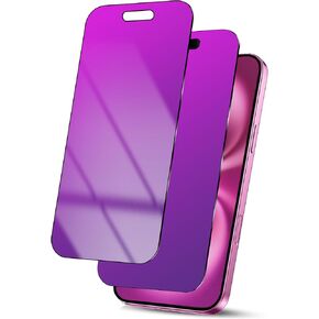 2 Pack Gradient Tempered Glass for iPhone 16 Privacy Screen Protector for iPhone16 25° Anti-Spy Anti Blue Ligh Anti-Scratch Film with Installation Frame (6.1 inch Purple)