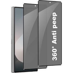 2 PCS 360 Degree Privacy Tempered Glass for Samsung Galaxy Z Fold 6 Screen Protector, 4 Direction Ways Anti-peep Tempered Glass Film 9H Hardness Scratch Resistant