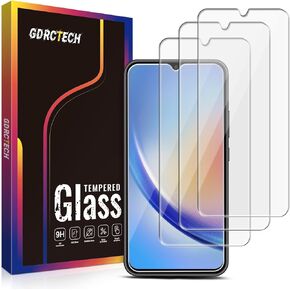 [3-Pack Screen Protector for Samsung Galaxy A34 5G / A34 Tempered Glass, Bubble Free, Easy to Install, 9H Hardness