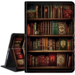 Case for iPad Air 11 Inch M2 2024,iPad Air 5th/4th Generation 10.9 Inch Case (2022/2020),Slim PU Leather Smart Cases Covers with Auto Wake/Sleep for iPad Air 6th/5th/4th,Vintage Bookshelf