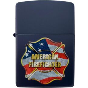 Zippo Custom Lighter - American Flag First Responder Firefighter Hero - Regular Navy Blue Gifts for Him, for Her, for Husband, for Wife, for Them, for Men, for Women