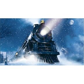 5.9 x 3.6 ft Winter Night Train Backdrop for Photography Xmas Snow Night Railway Party Backdrop Wonderland Snowflake Photography Background for Christmas Party Decoration