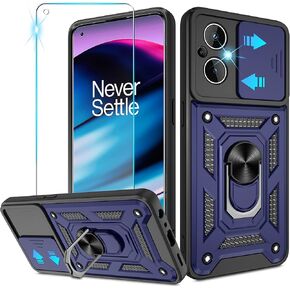 ATUMP for OnePlus Nord N20 5G Case with HD Screen Protector, Heavy Duty Shockproof Protective Case with Metal Kickstand [Military Grade] Protective Case for OnePlus Nord N20 5G, Black