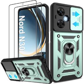 ATUMP for OnePlus Nord N20 5G Case with HD Screen Protector, Heavy Duty Shockproof Protective Case with Metal Kickstand [Military Grade] Protective Case for OnePlus Nord N20 5G, Black in Kuwait