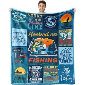 Camping Blanket, Camping Gifts, Camping Lovers Gift Ideas for Men Women, Camper Gifts, Rv Gifts, Best Gifts for Rv Owners, Campsite Outdoors RV Travel Hiking Bed Sofa Couch 60"x50"