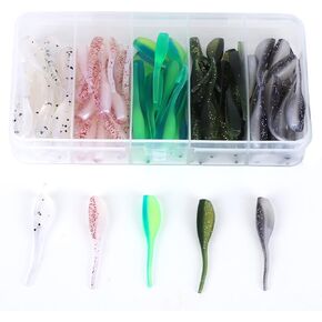 Crappie Baits Kit Plastic Shad Minnow Fishing Lures 2 inch/0.035oz for Crappie Panfish Bluegill 100-Piece Kit