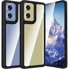 RMOCR Case Compatible with Moto Edge 2024, Clear Shockproof Phone Cover, Ultra-Thin Slim Fit Hard PC Protective Cases for Moto Edge 2024, Clear