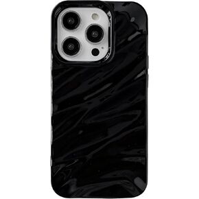 Caseative for iPhone 15 Pro Case,Water Ripple Pattern Curly Wave Shape Soft Compatible with iPhone Case (iPhone 15 Pro,Wine Red)