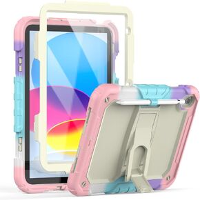 Timecity Case for iPad 10th Generation (2023/2022 Model)-10.9 inch with Screen Protector, Foldable Stand, Durable Sturdy Shockproof Protective Case for 10.9 inch iPad 10th Gen- Blue