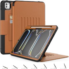 حافظة ZOVEEK 2024 iPad Pro 11 بوصة M4 (الجيل الخامس) مع حامل قلم رصاص، غطاء واقٍ بحامل متعدد الزوايا يدعم الاستيقاظ/النوم التلقائي، ويدعم الشحن المغناطيسي لقلم Apple Pencil Pro (أسود) in Saudi Arabia