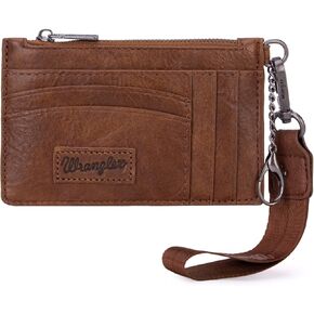 Montana West X Wrangler Wallet Card Holder RFID Credit Card Holder for Women Small Card Wallet Keychain Wallet with Wristlet Strap