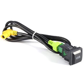 100cm USB Switch Cable Harness, USB & AUX USB Port for Mk6 Mk5 Switch Plug Cable Kit for RCD510 RNS315