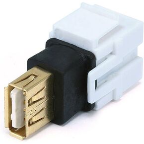 Monoprice 106561 Keystone Jack-USB 2.0 A Female to A Female Coupler Adapter Flush Type, White in Kuwait