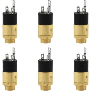 Gold Plated 3.5mm Female Stereo Panel Mount Jack Connector Audio Headphone Metal Connector 6PCS