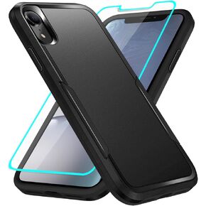 for iPhone XR Phone Case with Screen Protection: Heavy Duty Protective Shockproof and Scratch Proof Cell Phone case for iPhone XR-Black