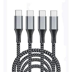 USB C to USB C Cable (2pcs 6.6ft)，USB C to C Fast Charging Data sync Braided Cable 60W,Compatible withMacBook Pro 2018/2019, Pro 2020, Nexus 6P, 5X Switch and More (Grey)